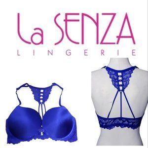 La Senza beyond sexy classic plunge butterfly strappy racerback satin bra 34D